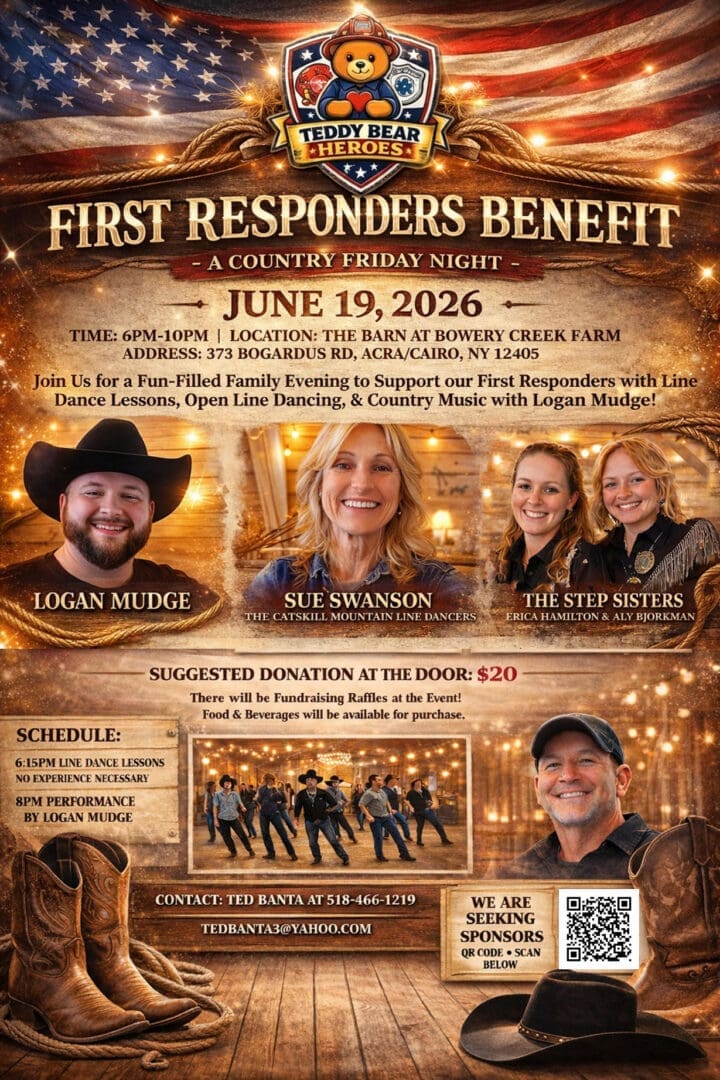 First Responders Benefit event poster with musicians.